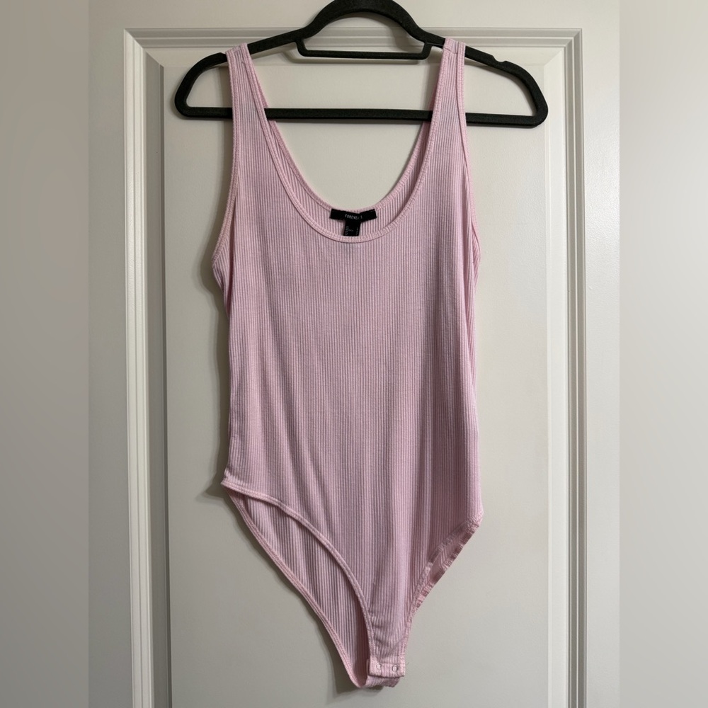 Pink Ribbed Body Suit